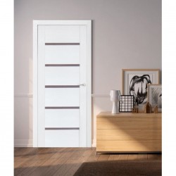 Durvis ar karbu  VILA 14 krāsa Balts (stiklotā vērtne)