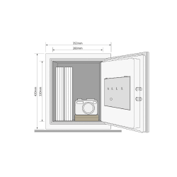 Dokumentu mēbeļu profesionāls, sertificēts seifs Max Security YALE, ar elektronisku slēdzeni (augstums: 40cm, platums 35 cm).Ar atvēršanas paziņojumiem(neiebūveta funk.)