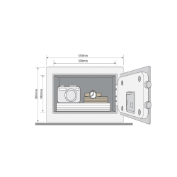 Mēbeļu seifs YALE, ar elektronisku slēdzeni (augstums: 20 cm, platums: 31 cm)